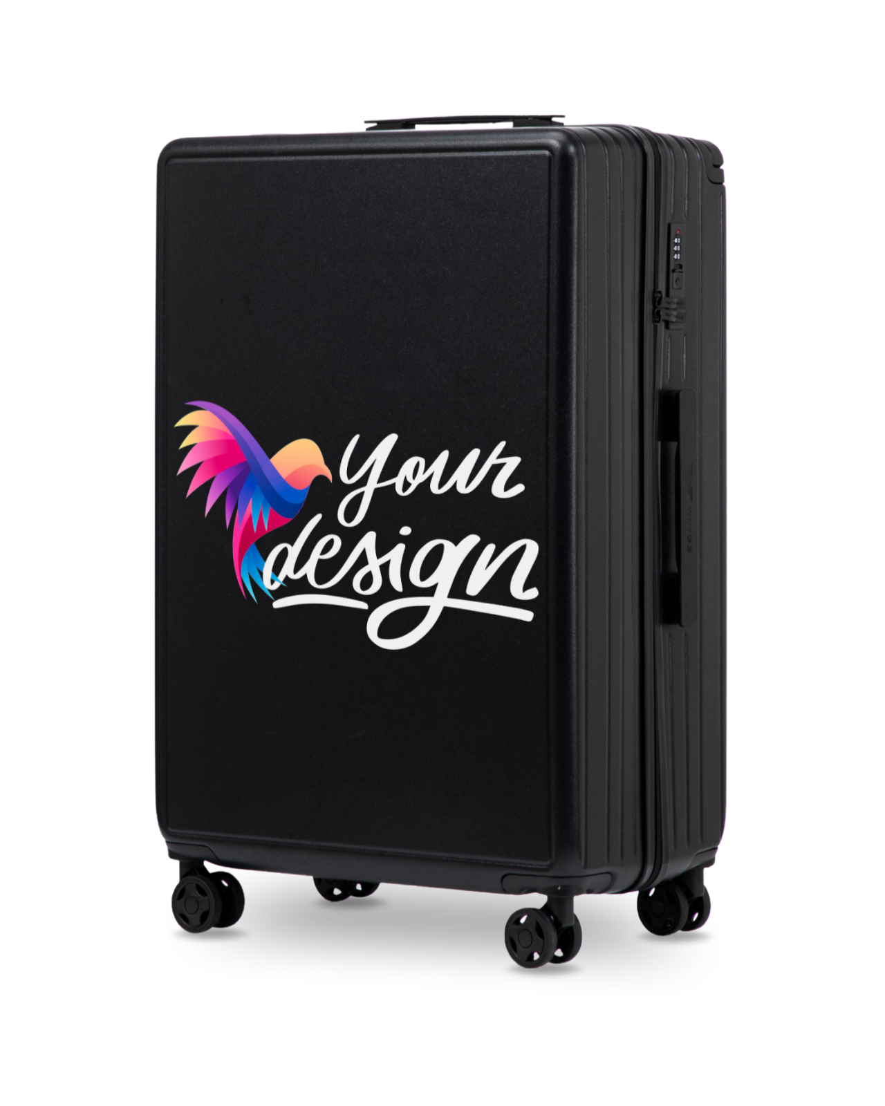 Μεγάλη βαλίτσα Wings PERSONALIZED ABS+ 28" ΜΑΥΡΗ