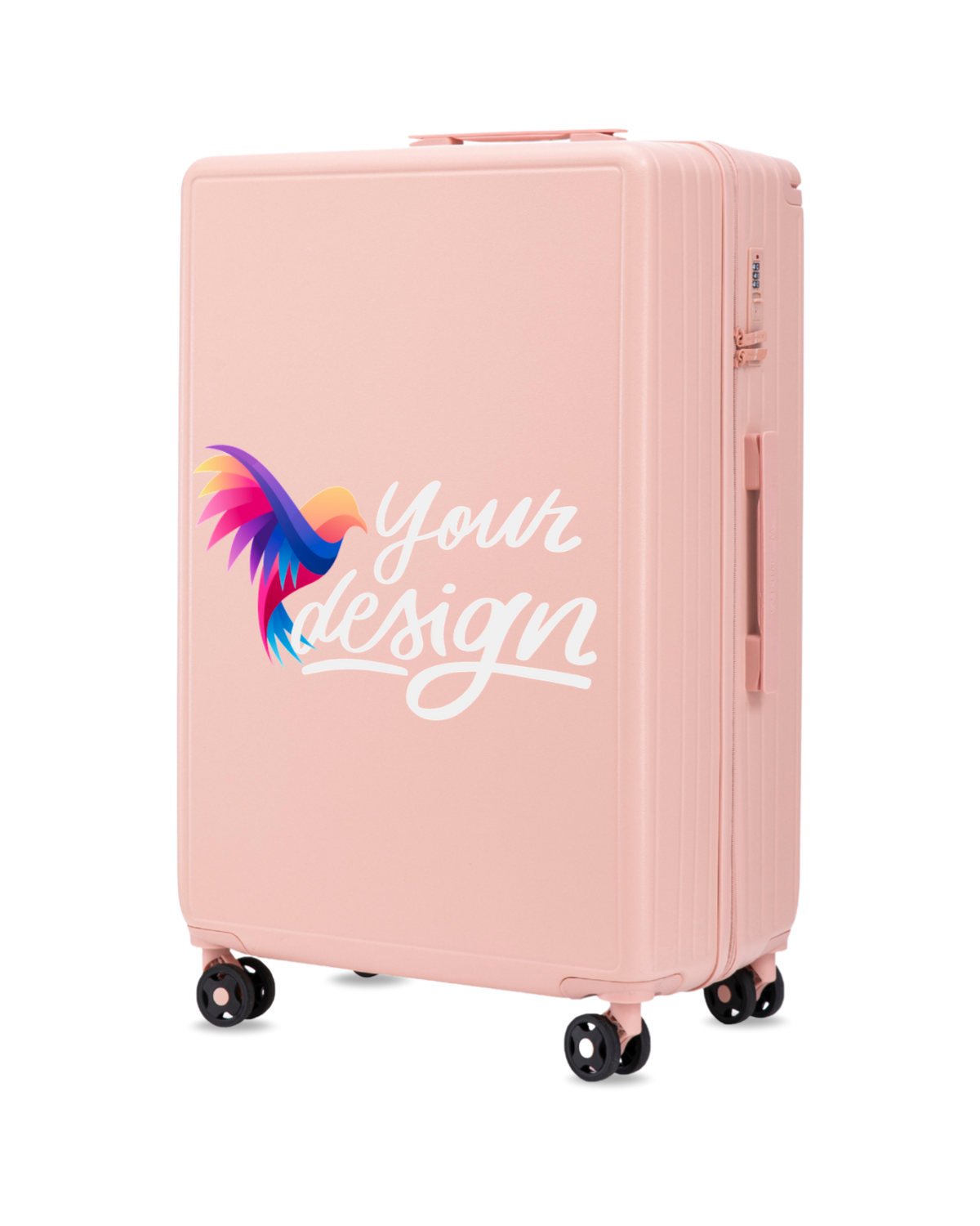 Didelis lagaminas Wings PERSONALIZED ABS+ 28" ŠVELNIAI ROŽINIS