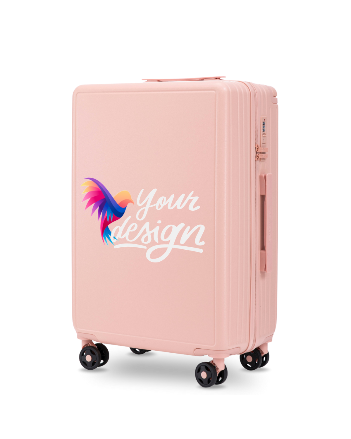 Wings PERSONALIZED ABS+ 24" SOFT PINK medium suitcase