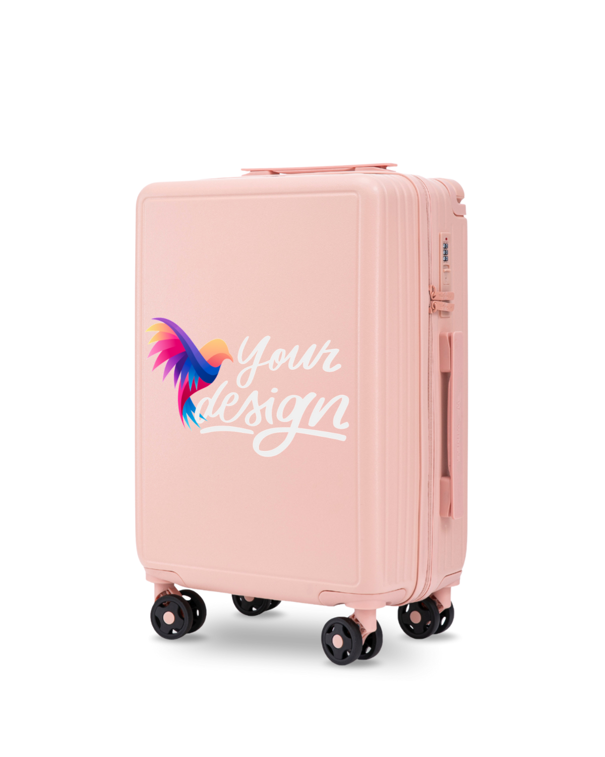 Wings PERSONALIZED ABS+ 20" SOFT PINK cabin suitcase
