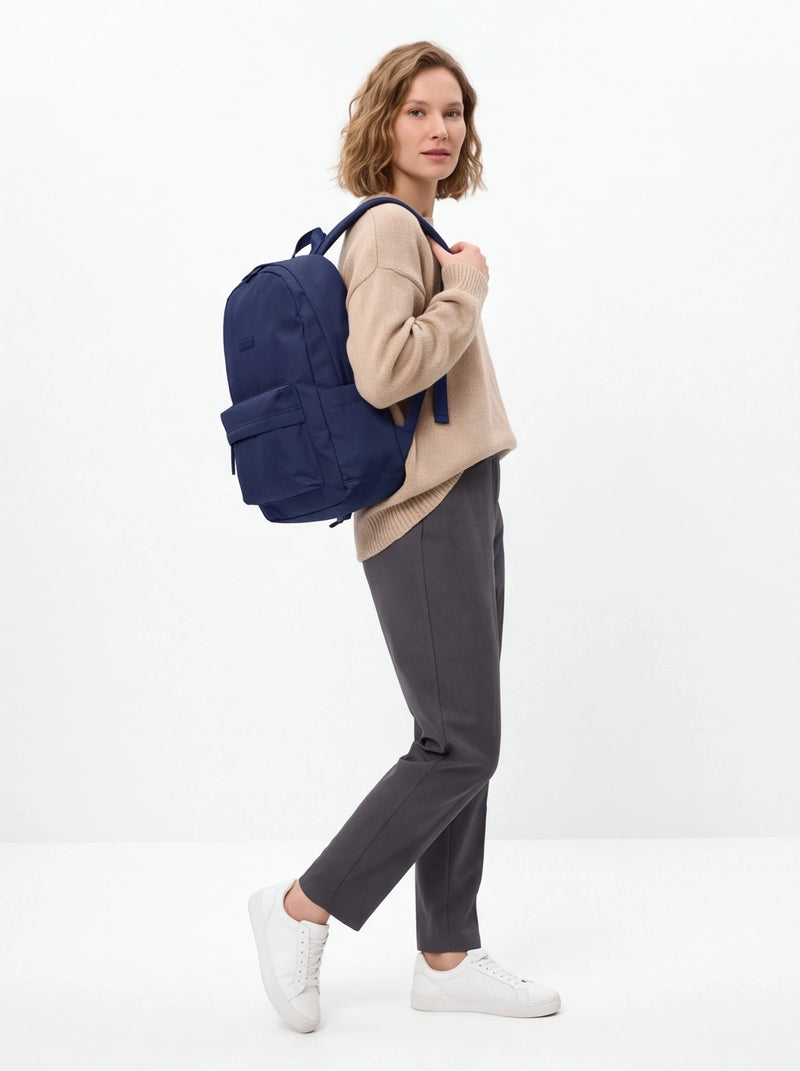 Lichte WINGS-schoolrugzak voor een 17-inch laptop, 21 liter, voor school en universiteit, NAVY BLUE