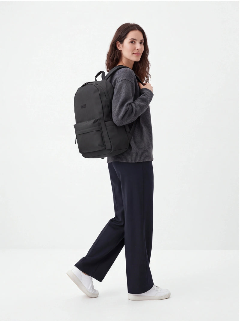 Lichte WINGS-schoolrugzak voor een 17-inch laptop, 21 l, voor school en universiteit, ZWART