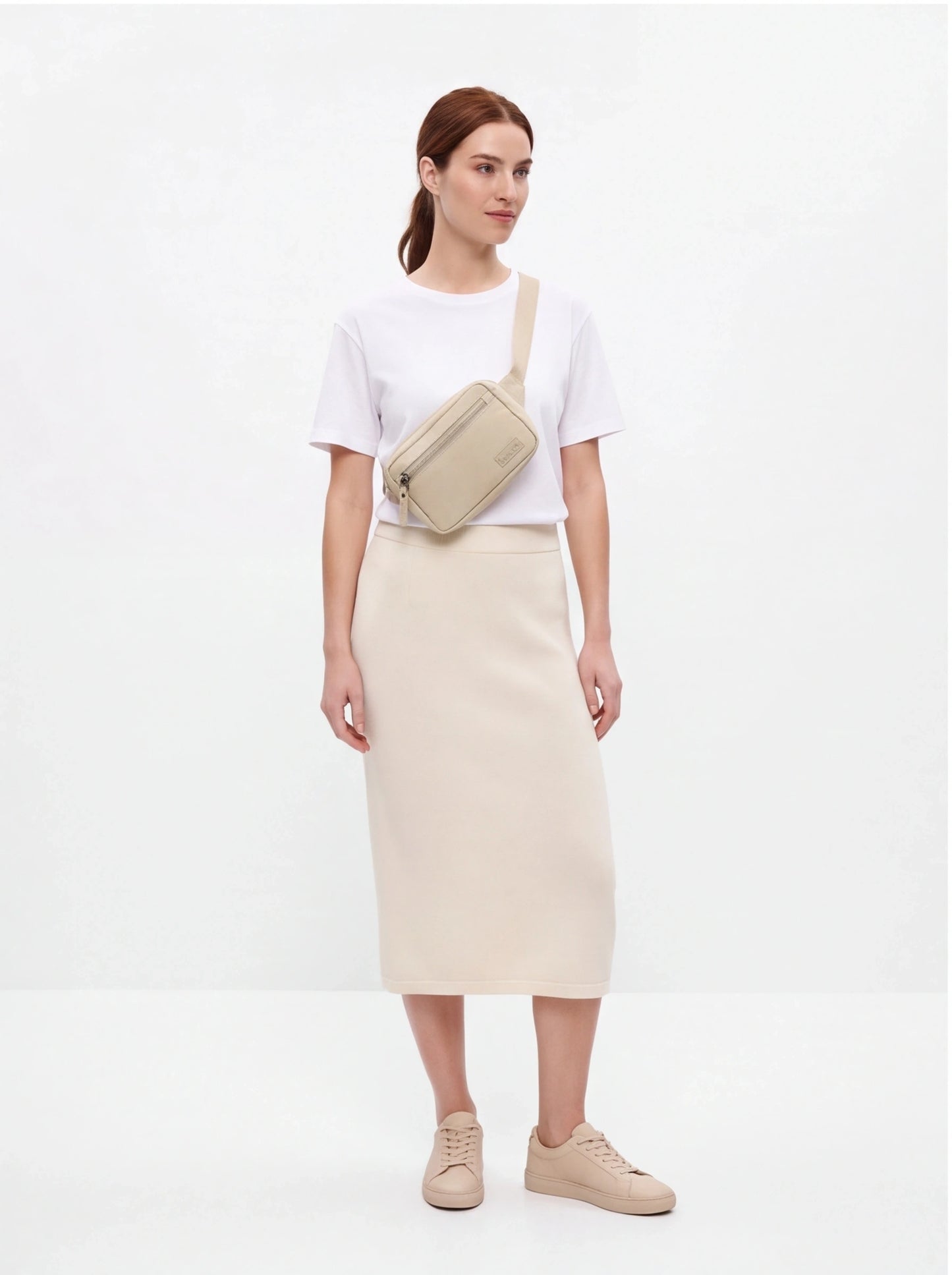 taljetaske WINGS SOLENNE, let urban bæltetaske, BEIGE