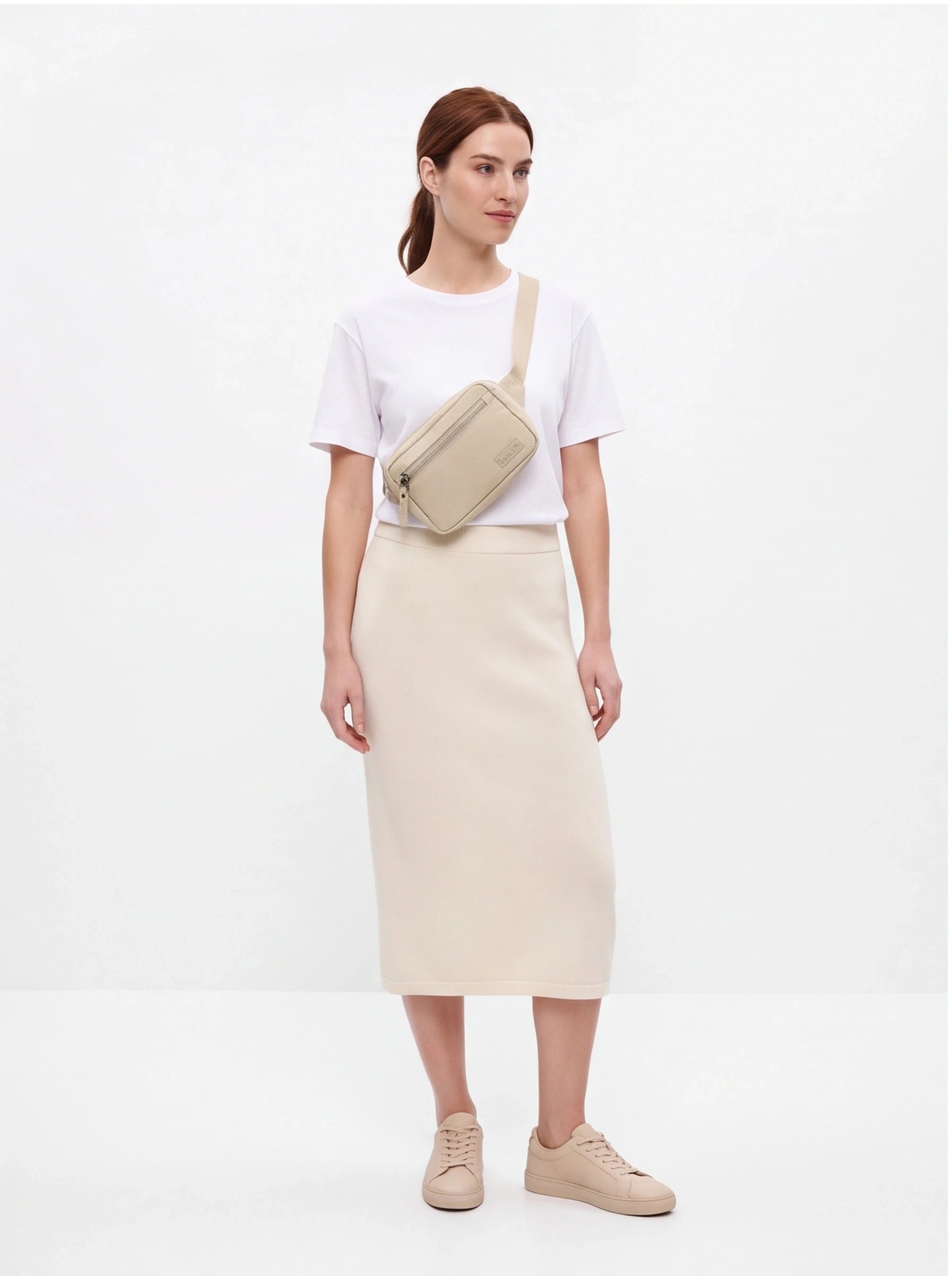 taljetaske WINGS SOLENNE, let urban bæltetaske, BEIGE