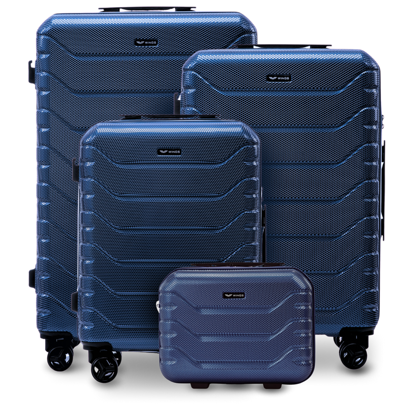 Set de 4 maletas Wings CRAKE S/M/L + maletín MIDDLE BLUE