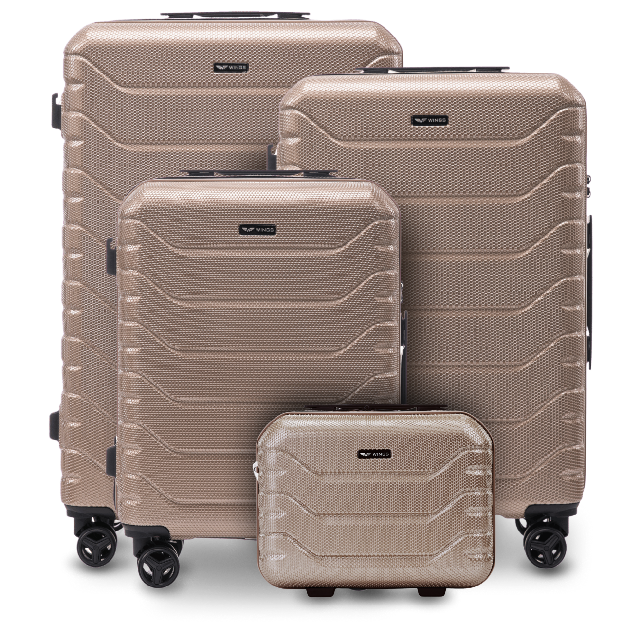 Zestaw 4 walizek Wings CRAKE S/M/L + Kuferek CHAMPAGNE CRAKE COLLECTION