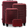 Set od 4 kofera Wings CRAKE S/M/L + ručna torba u vinsko-crvenoj boji
