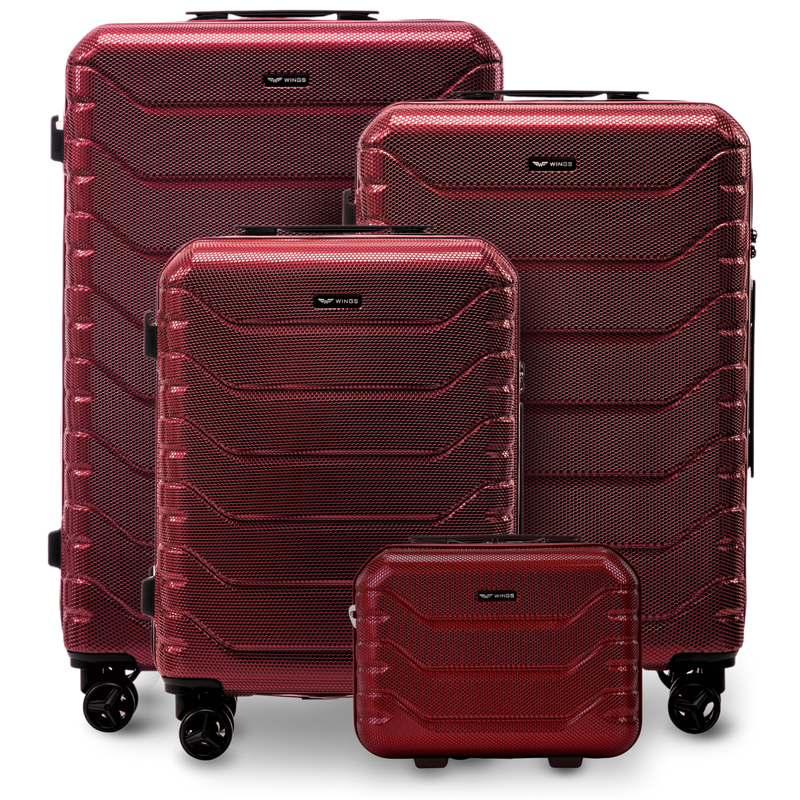 Set de 4 maletas Wings CRAKE S/M/L + maletín WINE RED