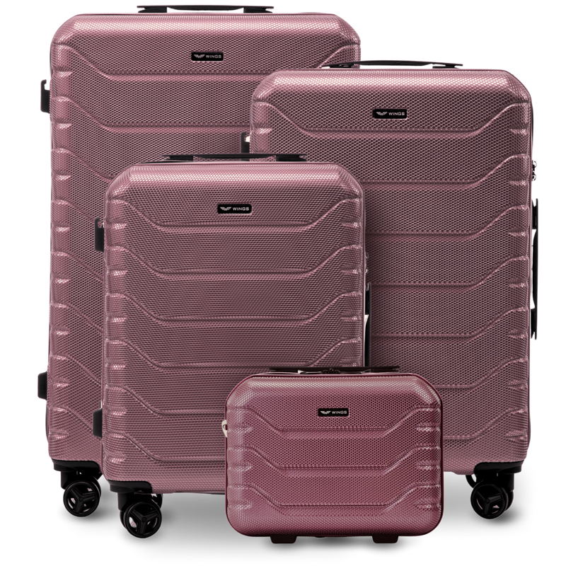 Set de 4 maletas Wings CRAKE S/M/L + maletín ROSE GOLD