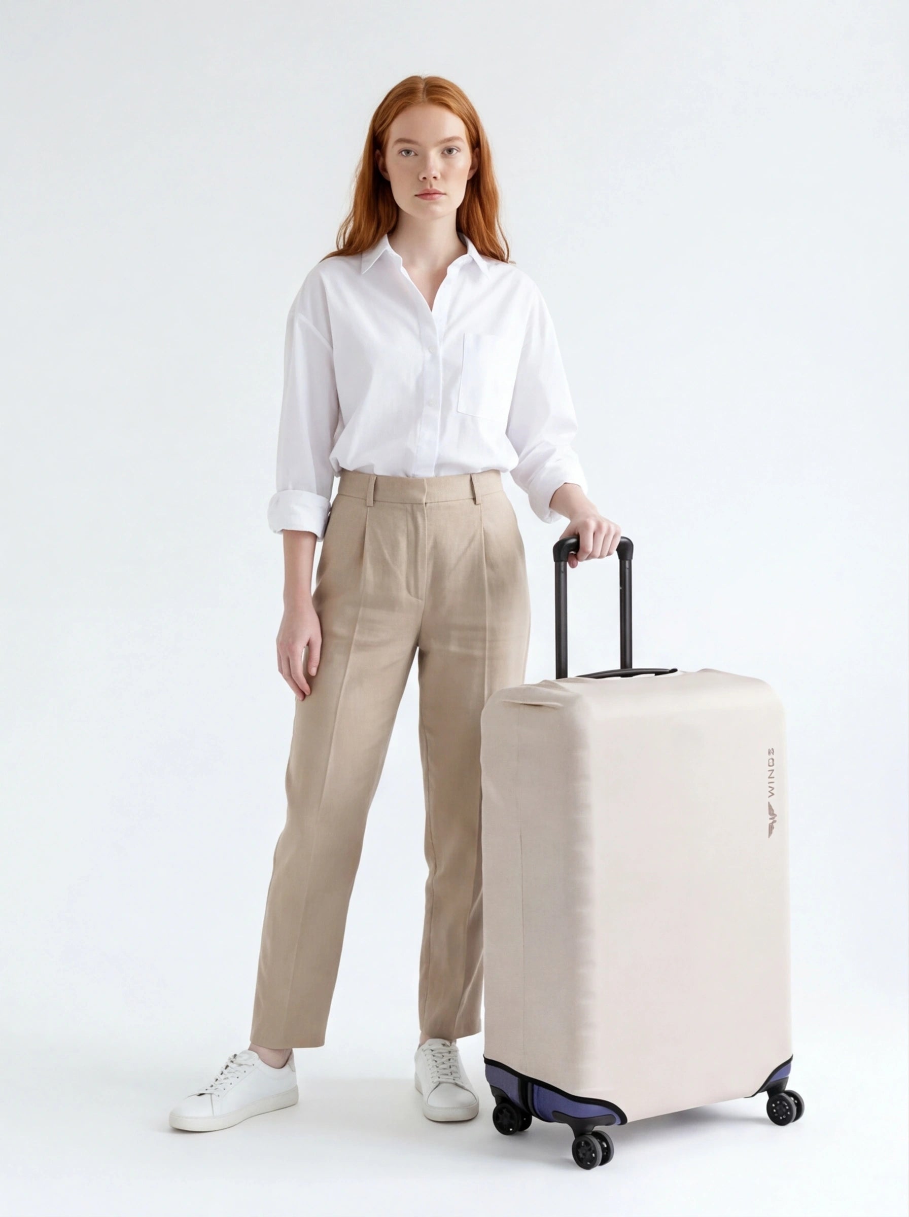 Pokrowiec na dużą walizkę 28" Wings BEIGE TRAVEL MUST HAVE
