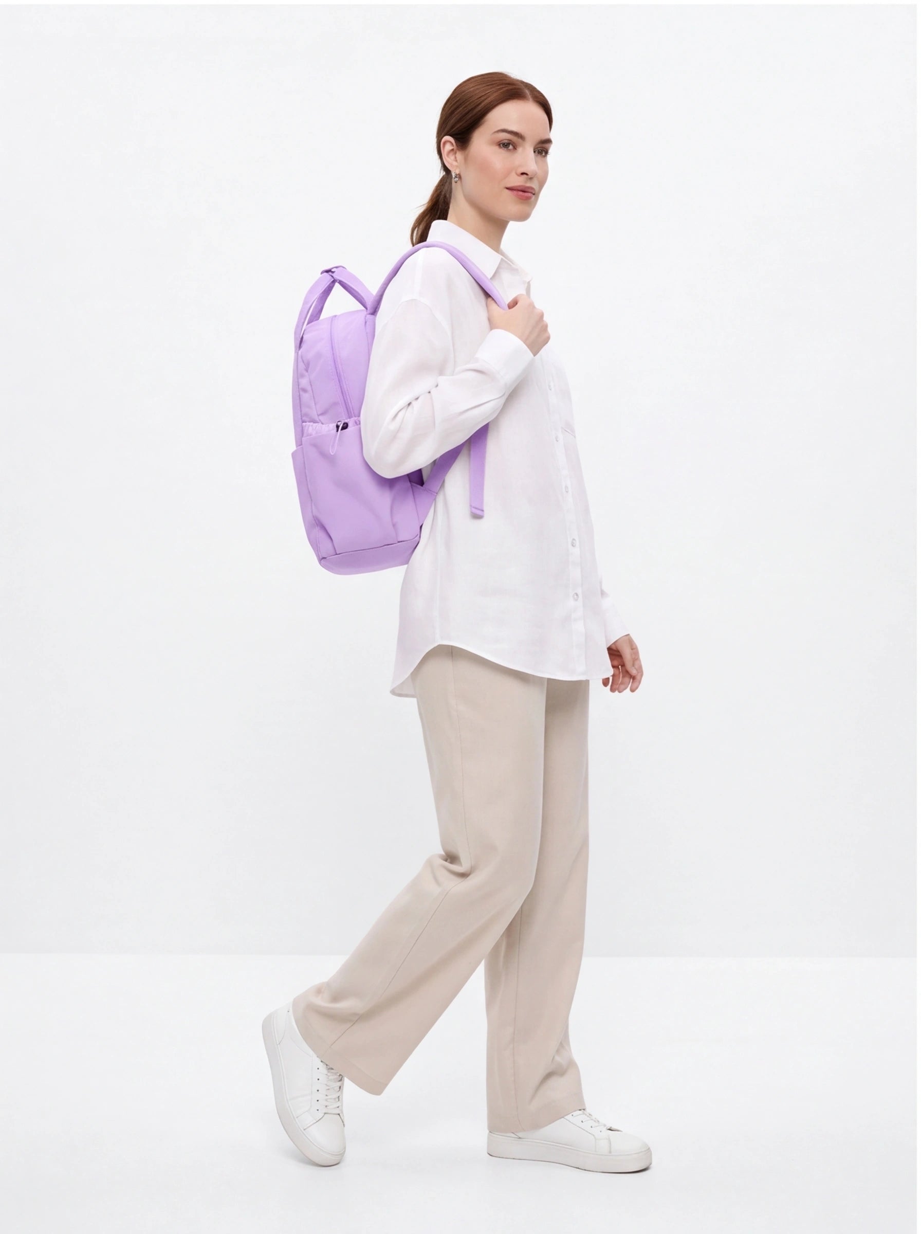 Small WINGS SOLENNE 12L urban backpack with a pocket for a 14-inch laptop PURPLE