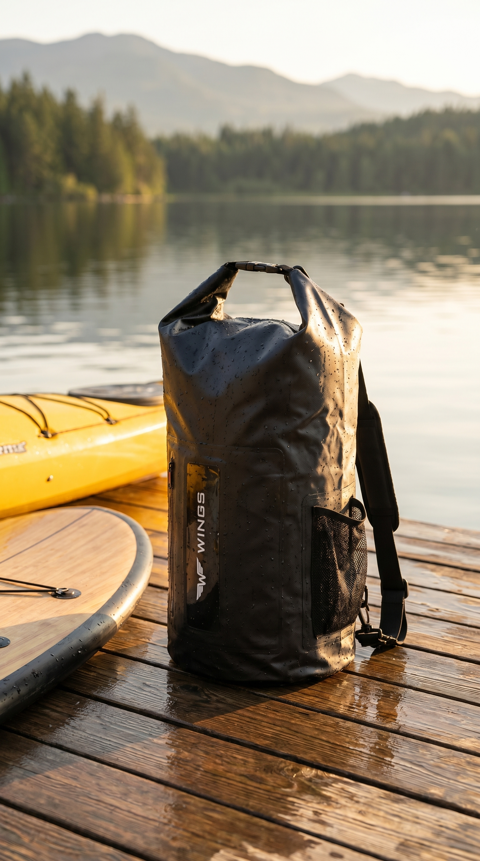 Dry Bag 22L z funkcją plecaka BLACK TRAVEL MUST HAVE