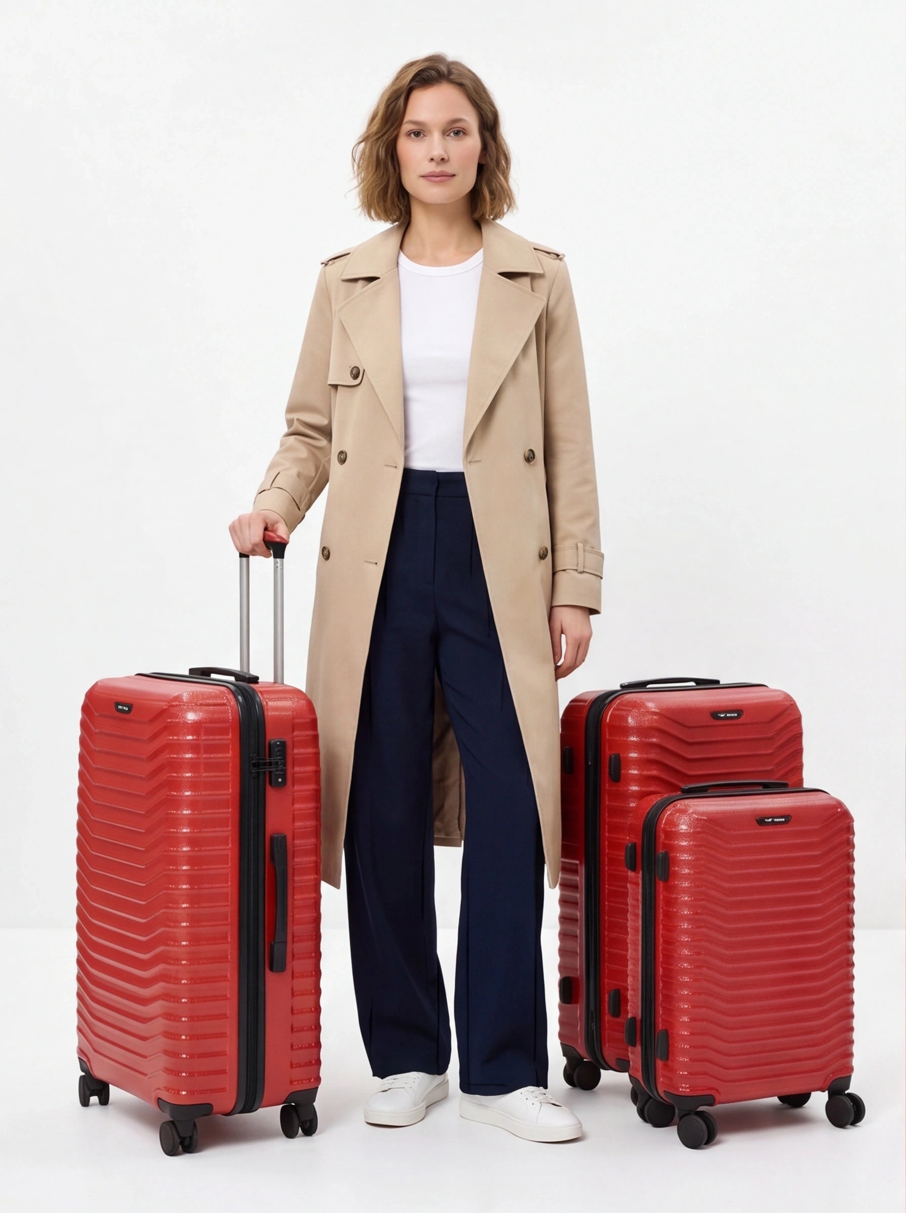 Set of 3 Wings PC Sea Eagle 2.0 RED suitcases