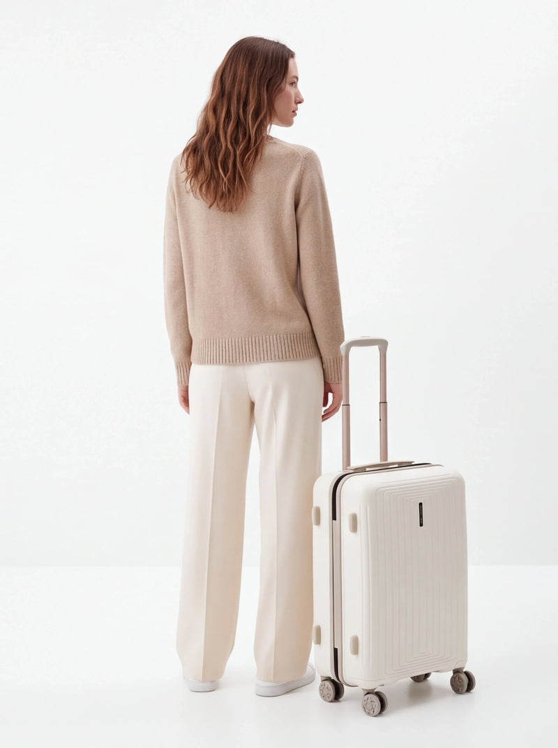 WINGS PUFFIN 20" OFF WHITE + BEIGE CABIN SUITCASE