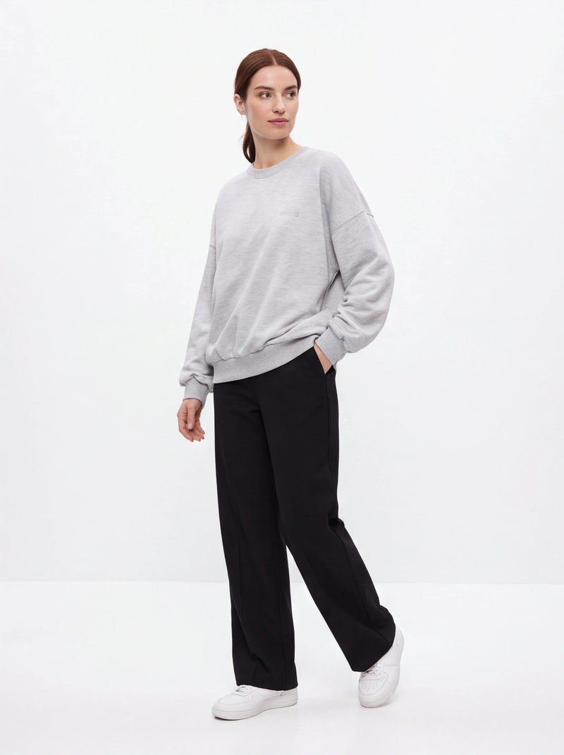 Damebluse CREWNECK oversize UNLEASH WINGS GRÅ