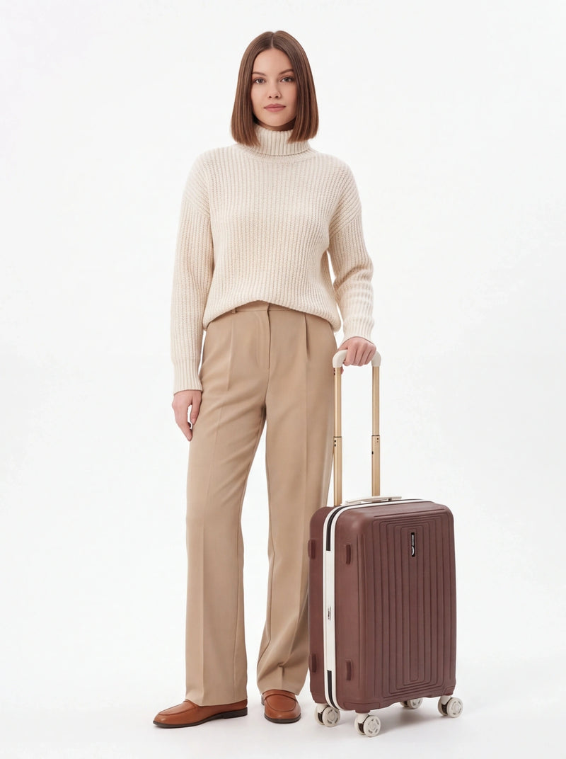 WINGS PUFFIN 20" CHOCOLATE BROWN CABIN SUITCASE