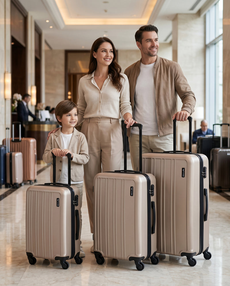 Set of 3 Wings HARRIER Suitcases CHAMPAGNE