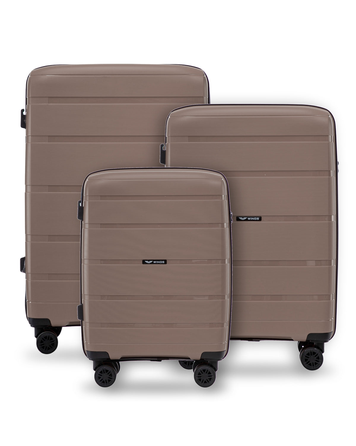Wings HAWFINCH 3.0 set of 3 polypropylene suitcases COFFEE