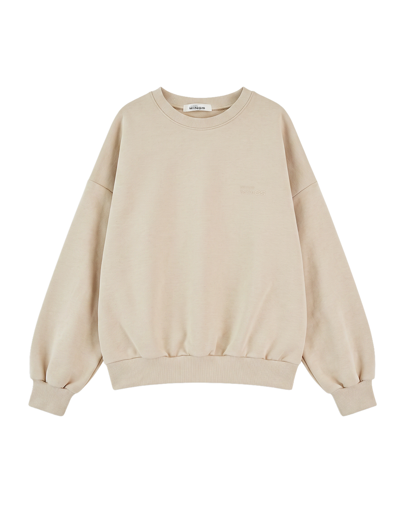Damebluse CREWNECK oversize UNLEASH WINGS BEIGE