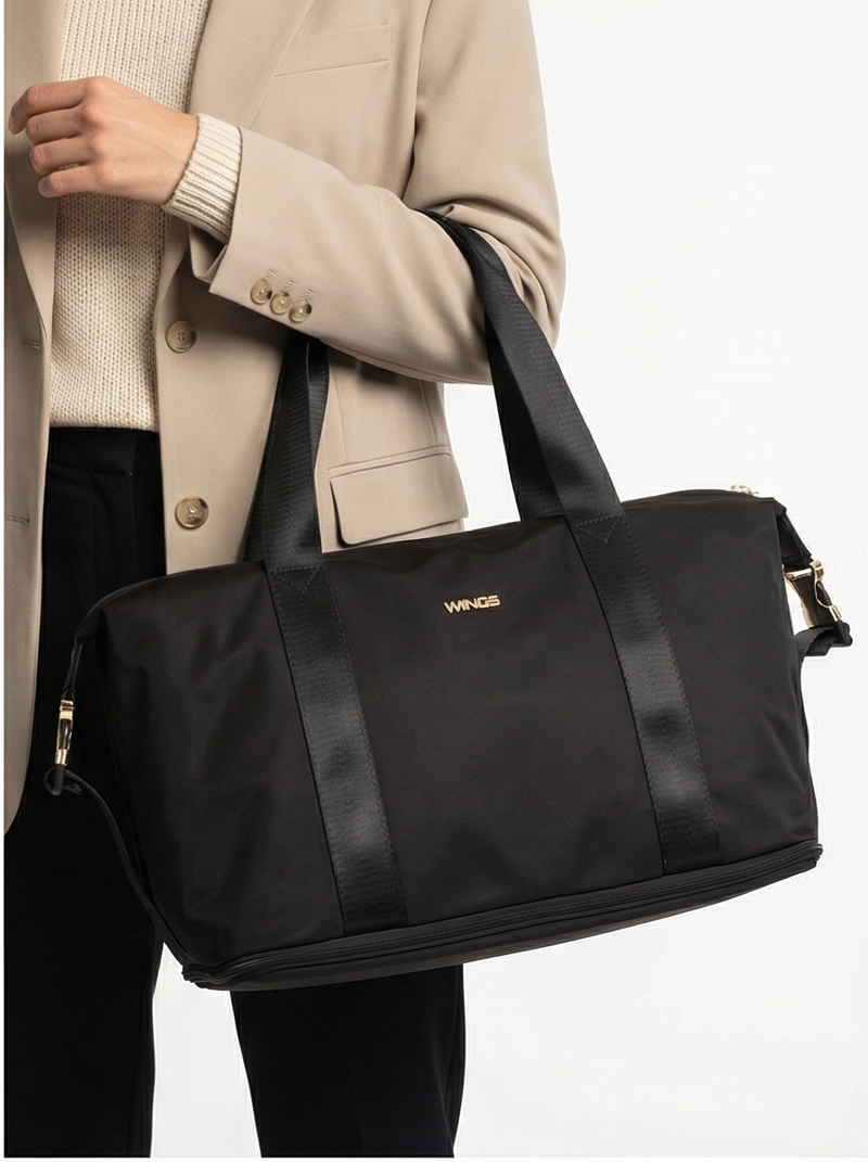 Veľká dámska taška ROSELLA s možnosťou rozšírenia BLACK