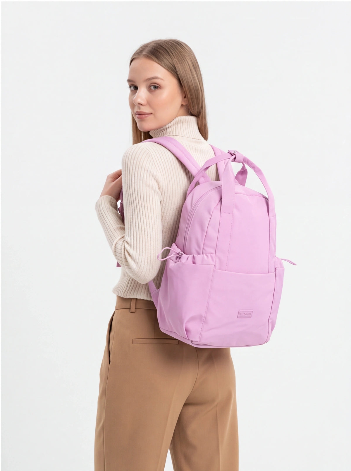 Zaino piccolo WINGS SOLENNE 12L per laptop con tasca frontale ROSA