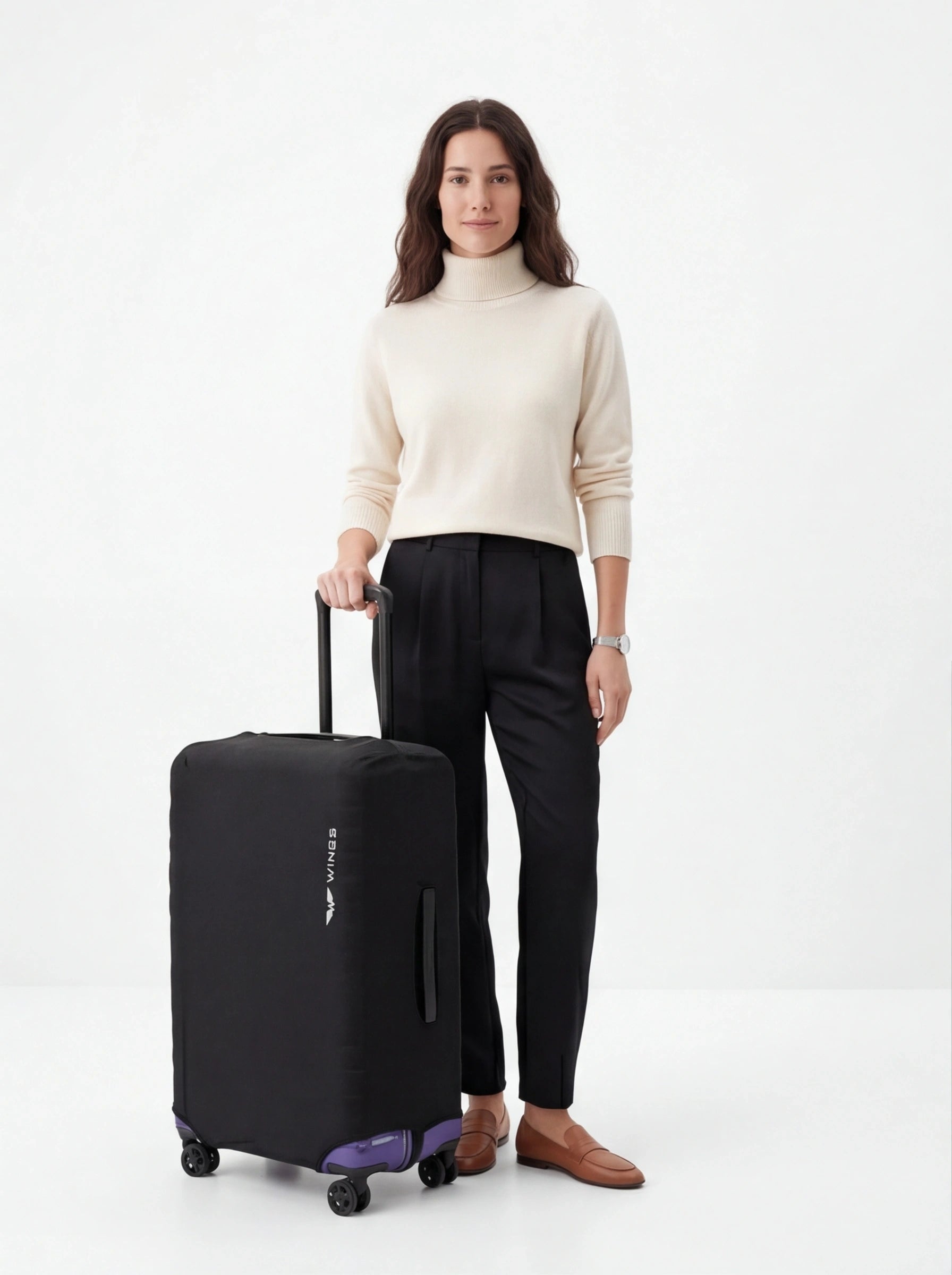 Pokrowiec na dużą walizkę 28" Wings BLACK TRAVEL MUST HAVE