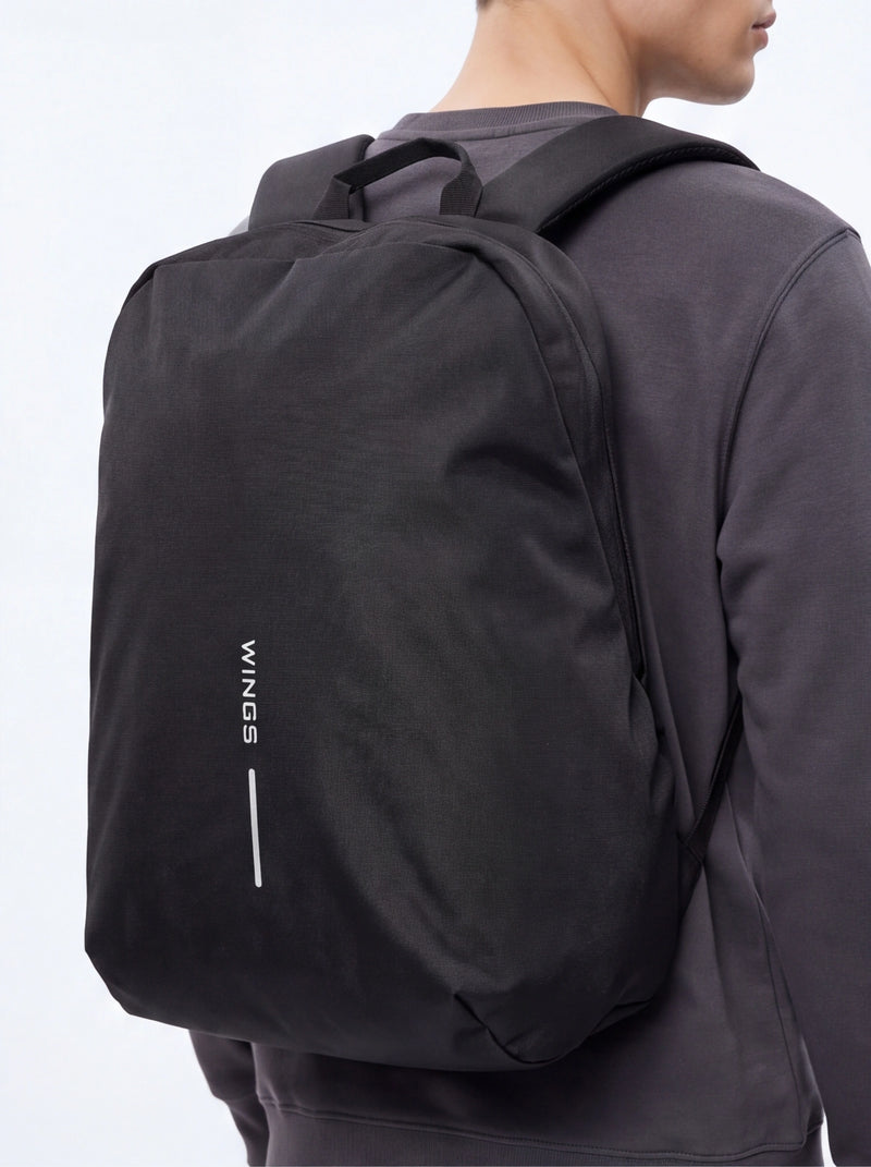 Erweiterbarer WINGS-Schulrucksack, 24 l, für Laptops bis 15,6 Zoll, für Schule und Universität, SCHWARZ