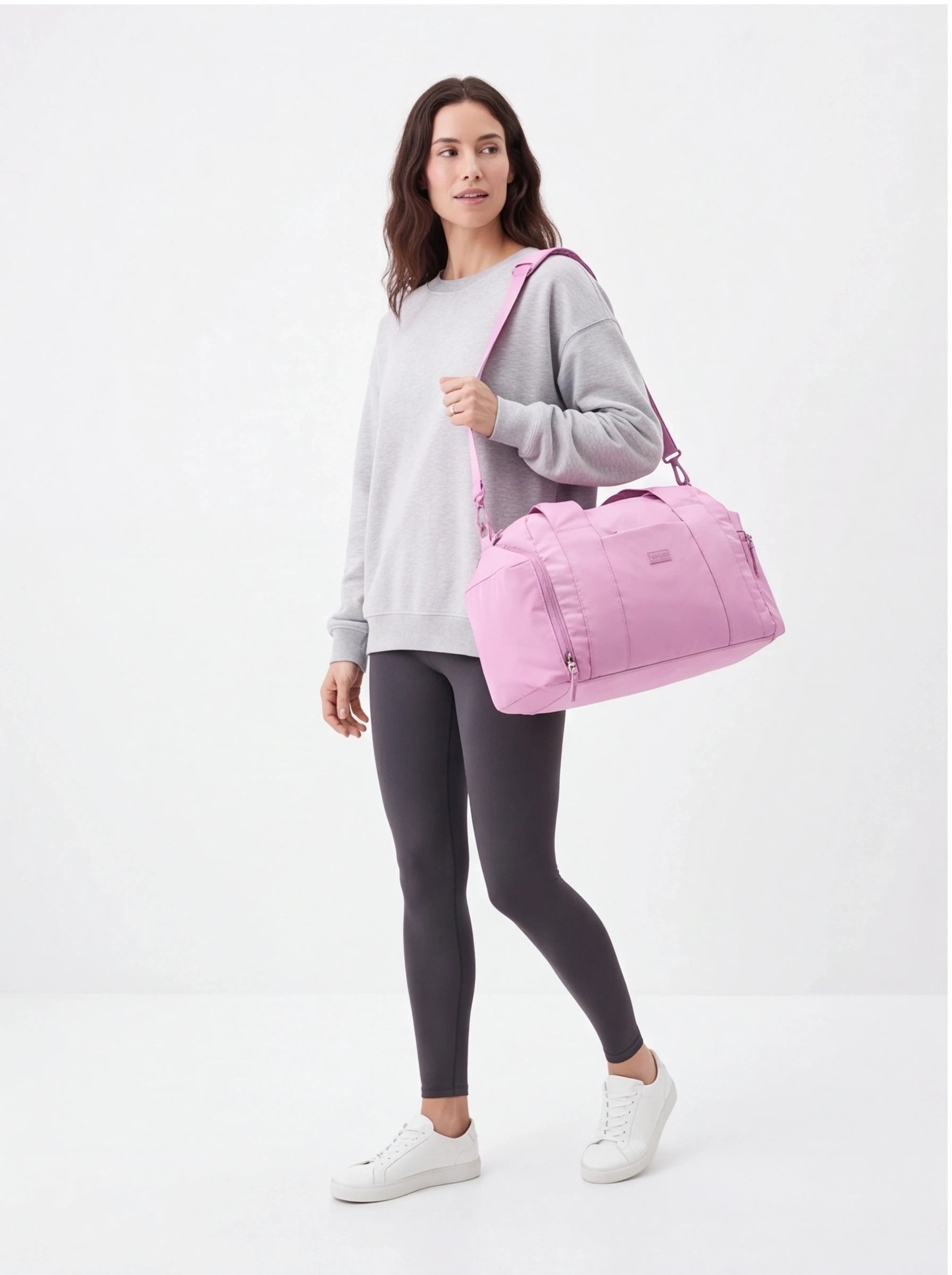 WINGS SOLENNE sports bag with shoe pocket and suitcase strap PINK