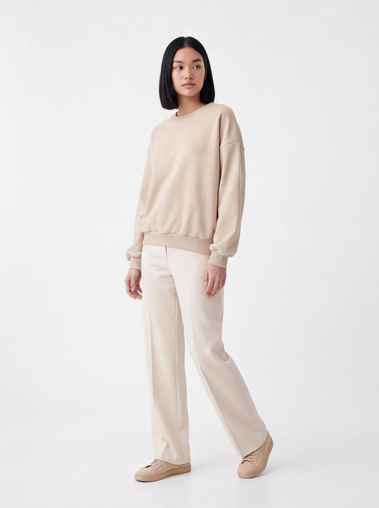 Damen-Sweatshirt CREWNECK Oversize UNLEASH WINGS BEIGE