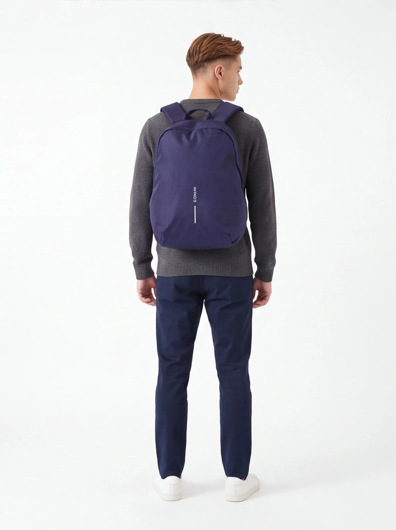 Erweiterbarer WINGS-Schulrucksack, 24 l, für Laptops bis 15,6 Zoll, für Schule und Universität, MARINEBLAU