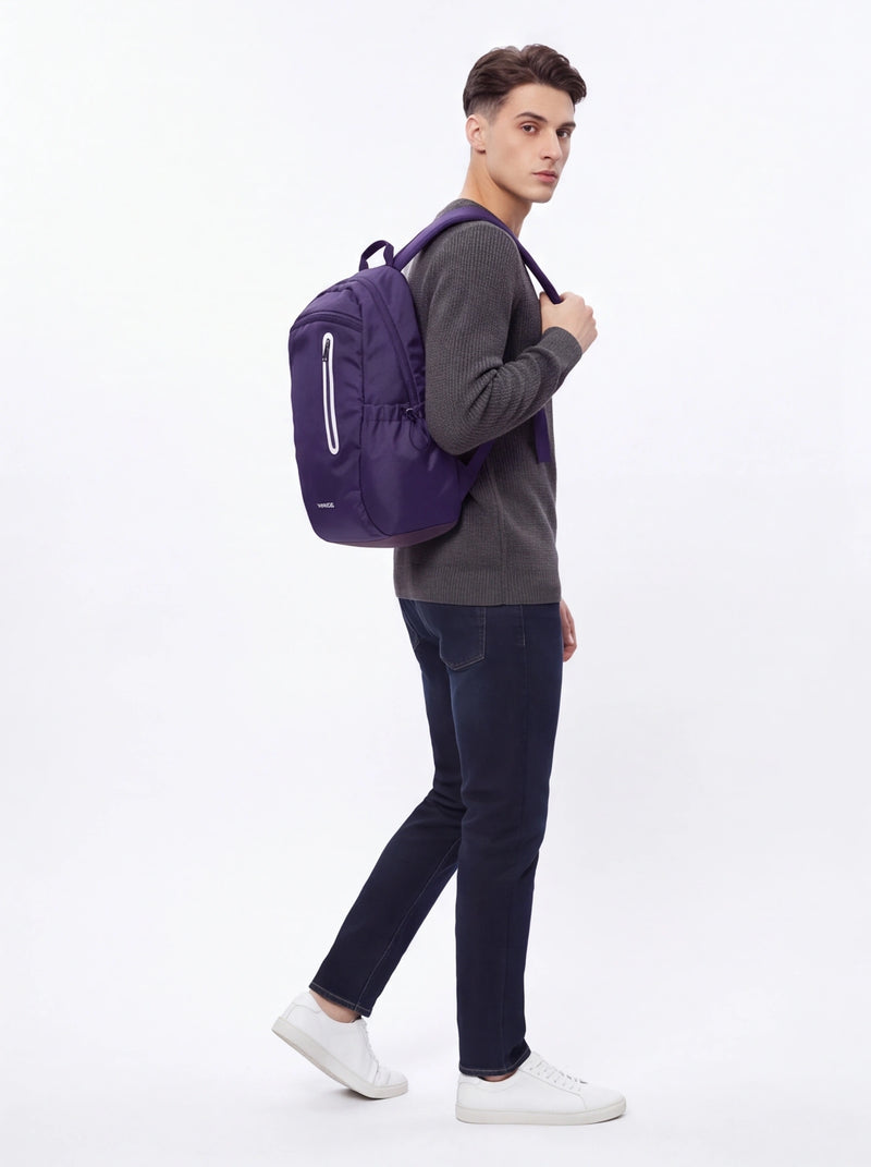 WINGS Schulrucksack 24 l für 15,6-Zoll-Laptop mit Reflektoren und A4-Organizer, Marineblau