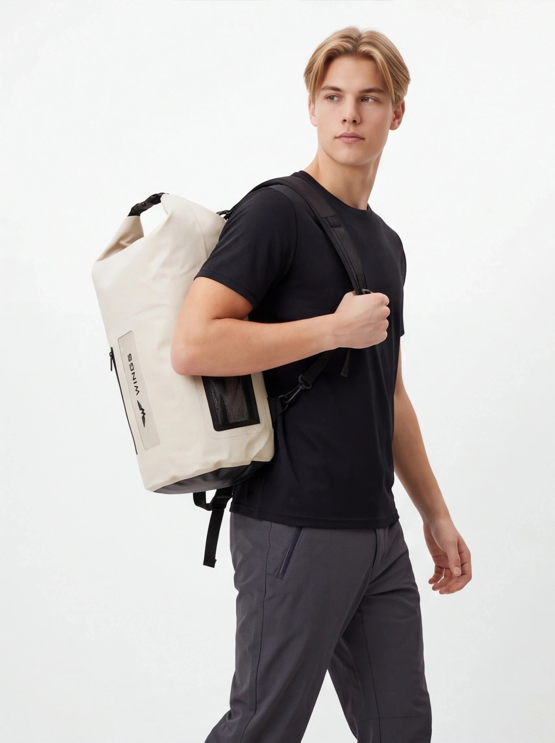 Dry Bag 22L z funkcją plecaka BEIGE TRAVEL MUST HAVE